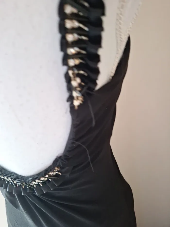Robe longue de soirée avec strass noire t40 #F40L-075 - photo numéro 5