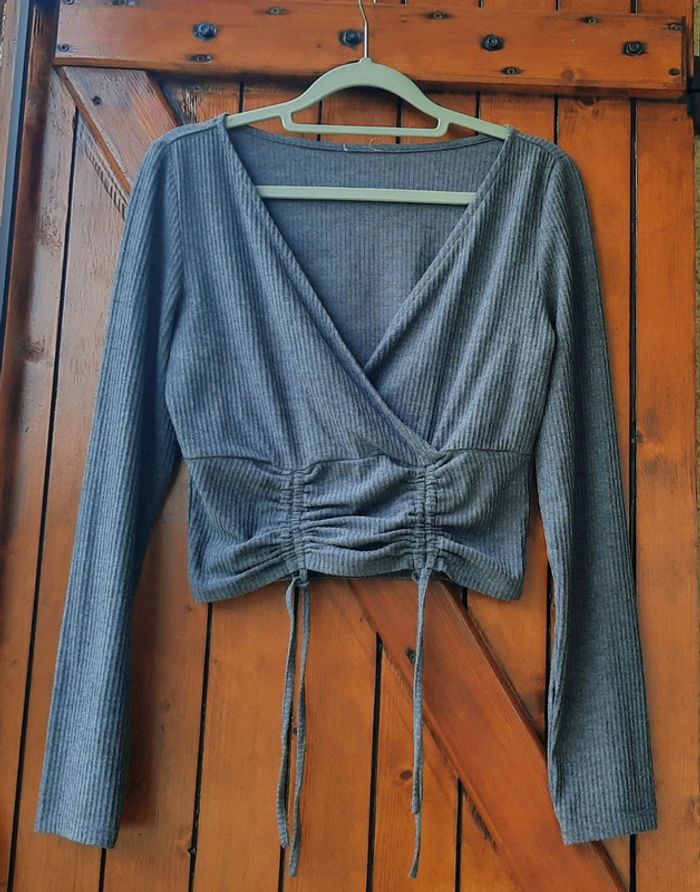 T-shirt court gris Pimkie,taille M - photo numéro 2