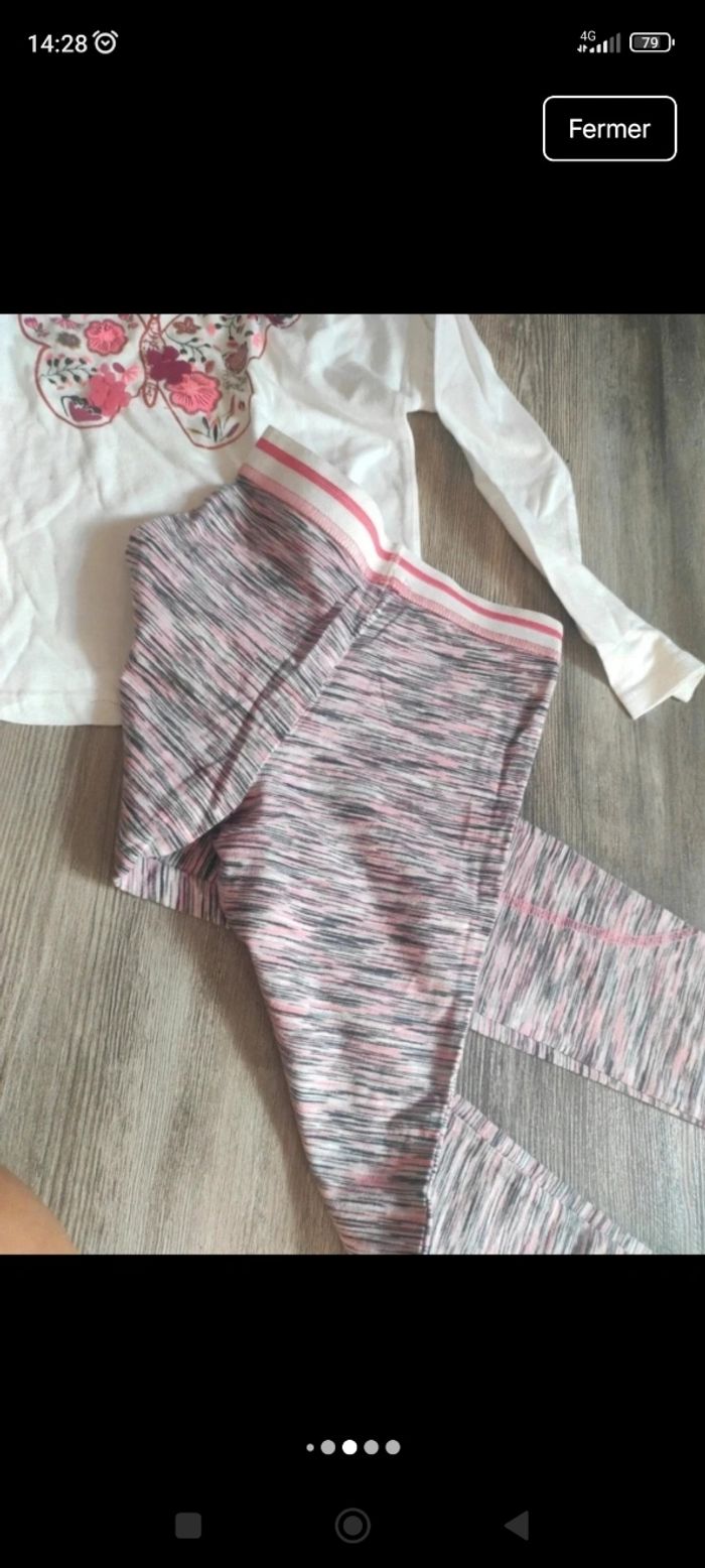 Lot leggingnde sport et t-shirt imprimé papillon fille 5 ans - photo numéro 7