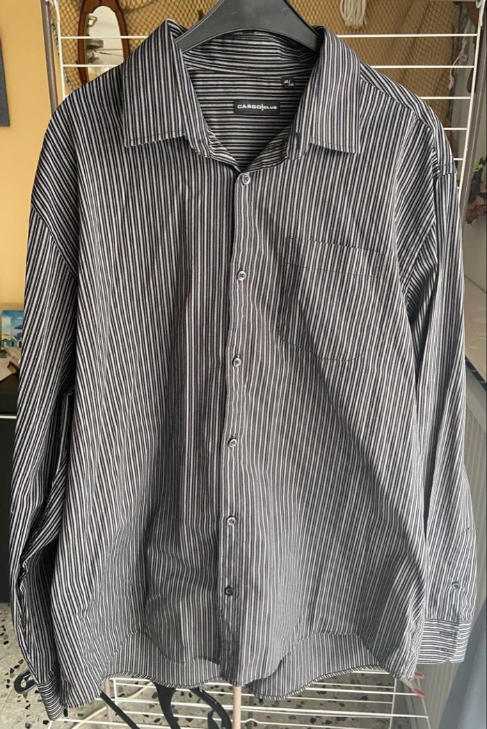 Chemise noir rayé gris