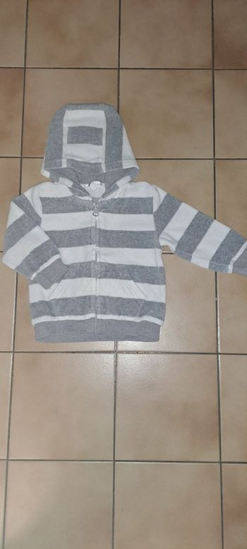 Petite veste grise et blanche en velours