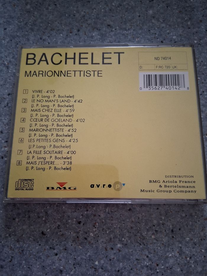 Bachelier " marionnettiste" album cd - photo numéro 2