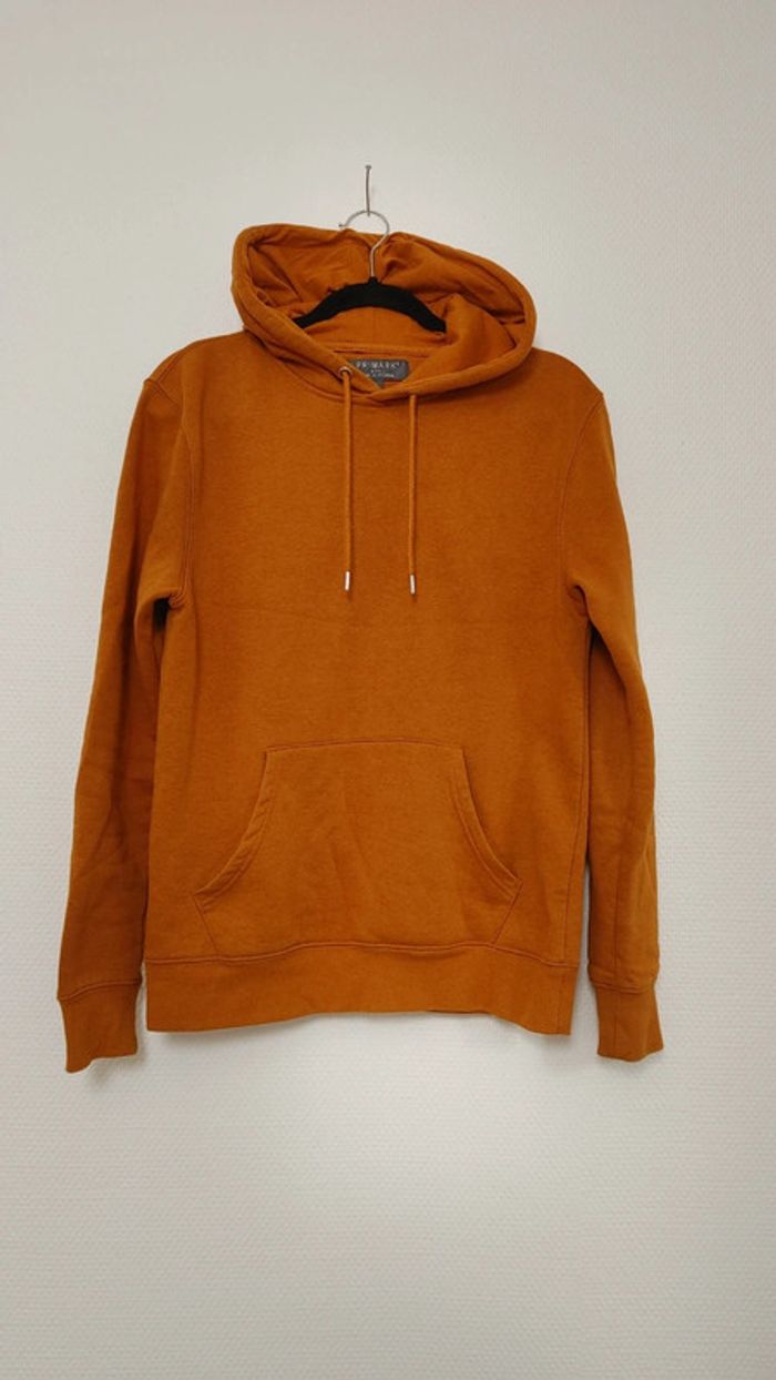 Sweat à capuche orange sans zip avec cordon poche devant - photo numéro 7