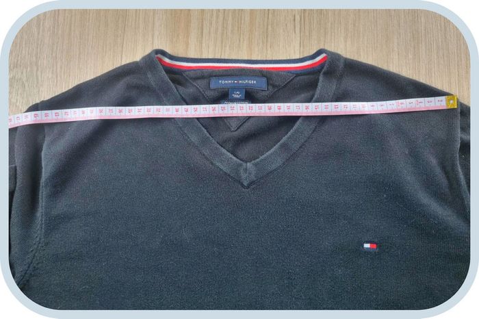 Pull col en V Tommy Hilfiger noir " Prenium Cotton " Homme Taille M - photo numéro 7