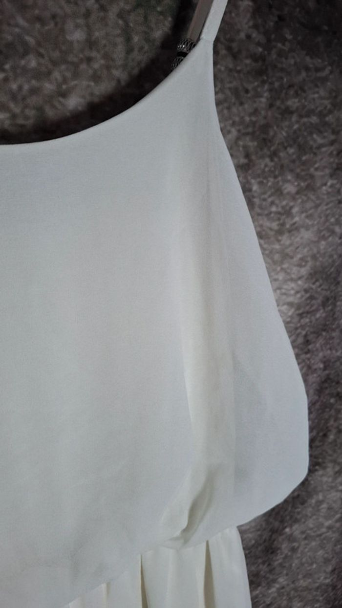 Robe crème fluide perles argentées - photo numéro 11