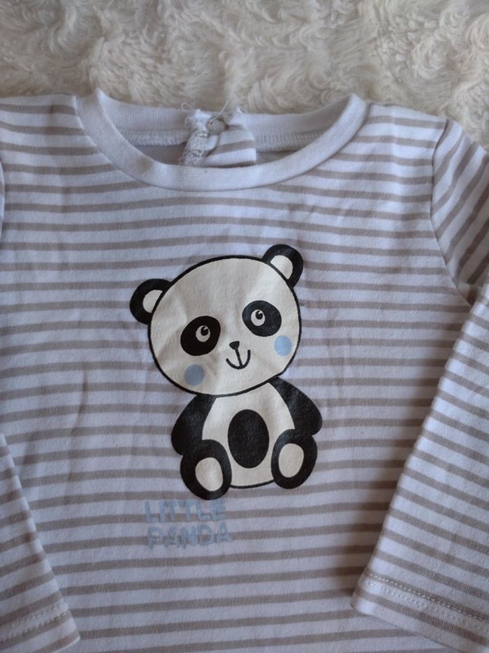 Ensemble (pantalon+boléro+tee shirt manche longue panda) Garçon 6 mois In Extenso - photo numéro 15