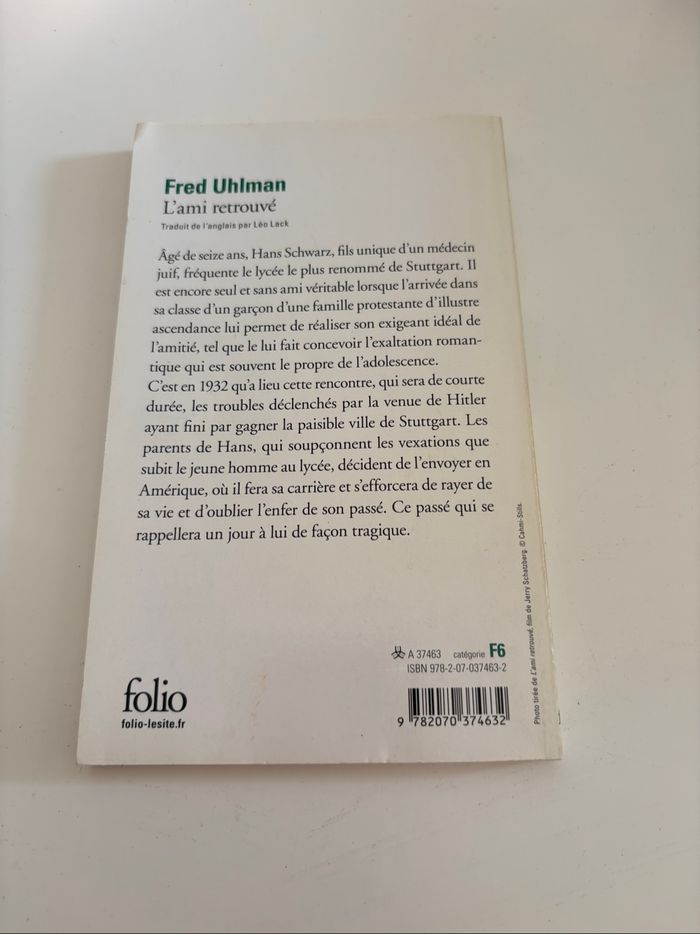Livre L’ami retrouvé de Fred Uhlman - photo numéro 2