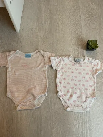 Lot de 2 body 0/3 mois