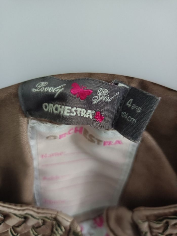 Veste en cuir marron orchestra 4ans - photo numéro 2