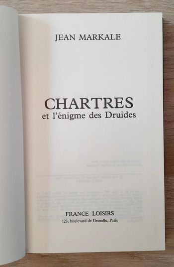 Chartres et l'énigme des druides, Jean markale