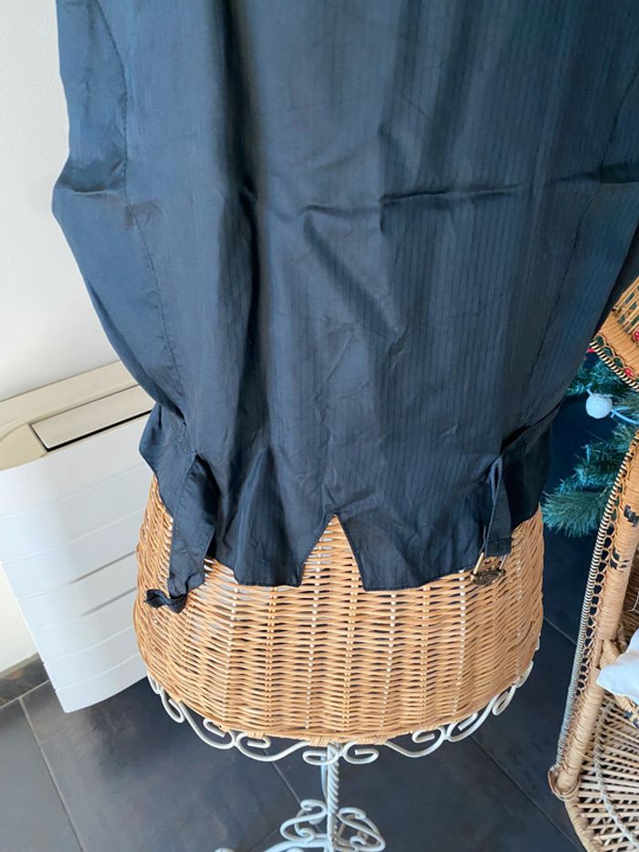 Gilet de tailleur en velours noir avec fleurs grise taille 36 - photo numéro 6