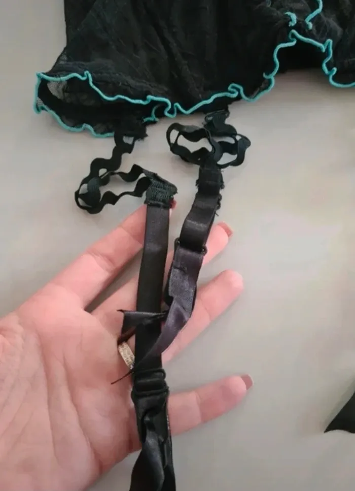 Guêpière sexy Soleil Sucré - Taille 90B - Détails turquoise - photo numéro 3
