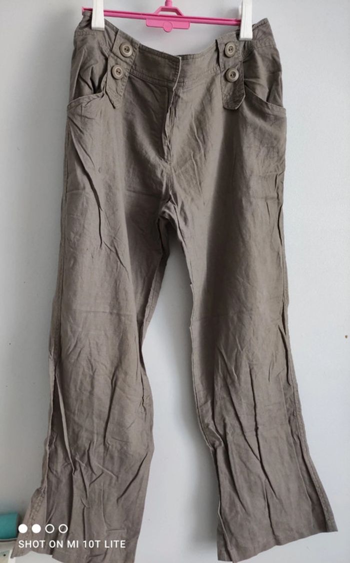 Pantalon marron tissaia