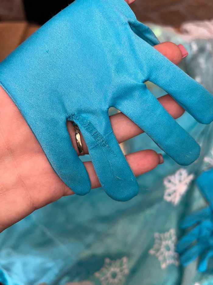 Lot ensemble Disney store 11-12 ans 11 12 robe tresse perruque gants la reine des neiges Elsa - photo numéro 15