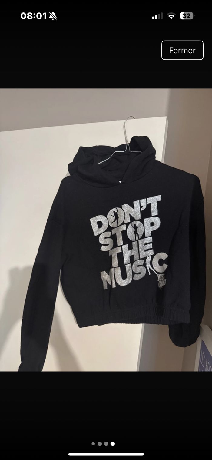 Sweat à capuche coupe courte Just dance thé Music gemo taille 14 - photo numéro 3