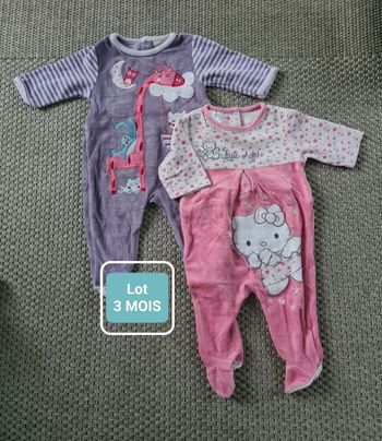 Lot de 2 pyjamas hiver fille -