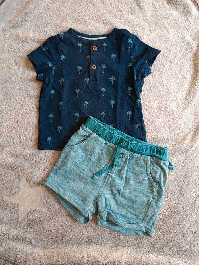 Ensemble été short Okaïdi et t-shirt manches courtes Kiabi 6 mois