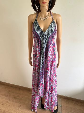 Robe longue neuve en soie avec dos nu Trebol taille S