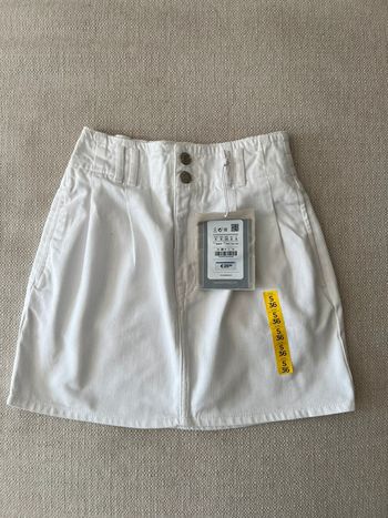 Jupe en jean blanche Pull & Bear S