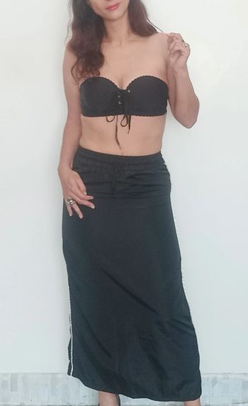 Jupe longue parachute noire tendance taille 34