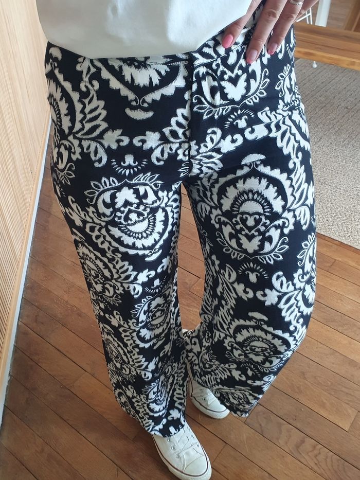 Pantalon fluide Limoges baroque noir/blanc Taille S - photo numéro 4