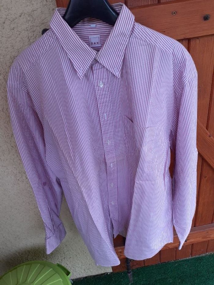 Chemise rayée rose TEX