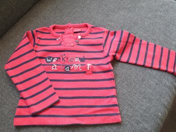 Pull bébé fille 12 mois rayé Week-end à la mer