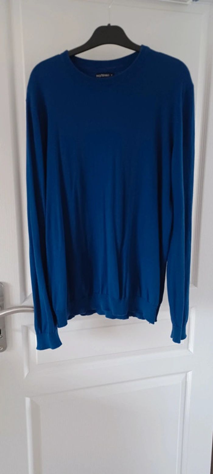 Pull homme col rond bleu taille M In Extenso