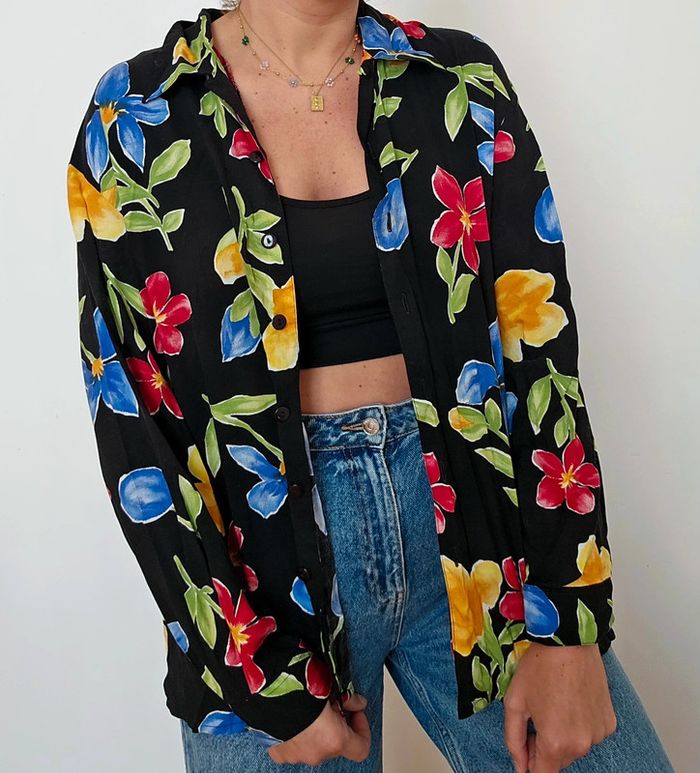 Chemisier fleuri vintage 90s