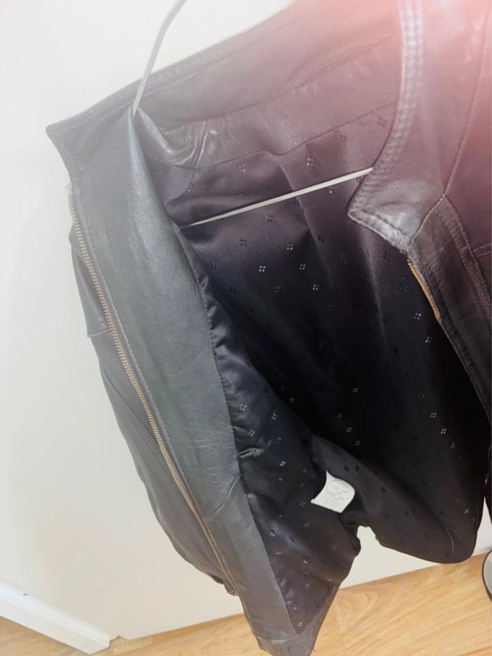 Manteau mixte en cuir d’agneau véritable – Taille S/M - photo numéro 3