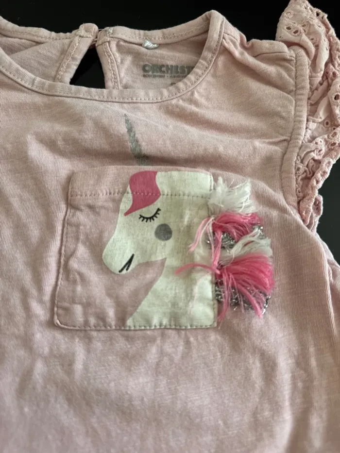 👚 lot 3débardeurs- bébé fille - 36 mois - orchestra - 92 cm - bon état - photo numéro 3