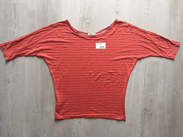 396-Haut manches 3/4 corail TM - 38/40 - photo numéro 3