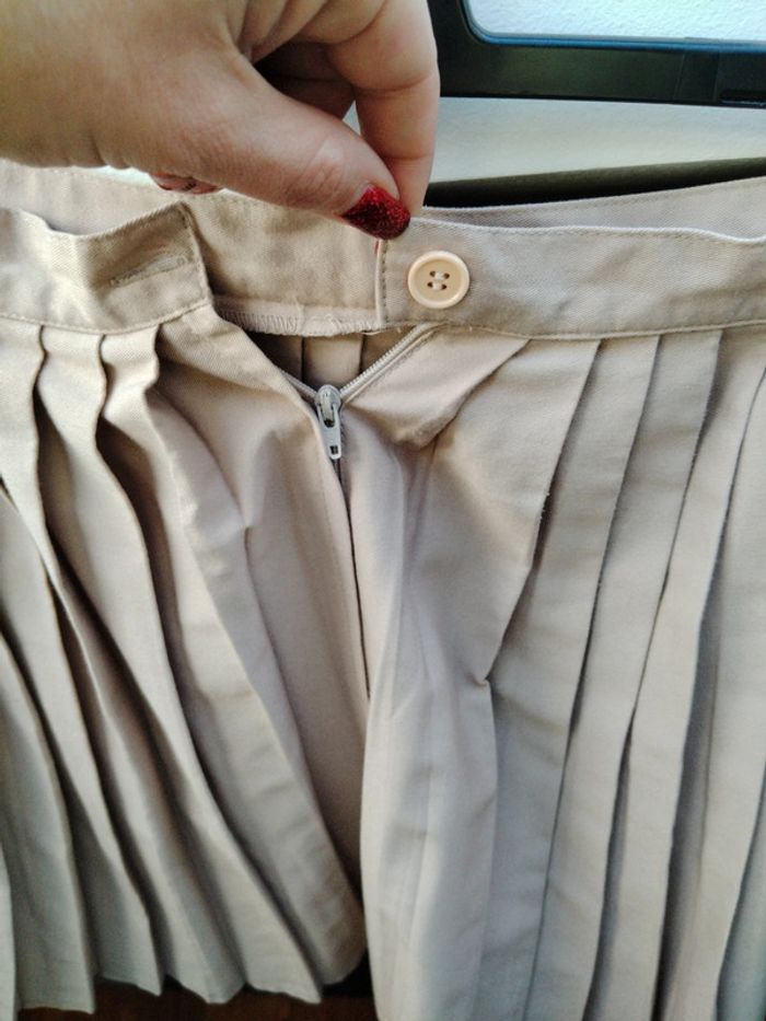 Jupe Plissée Beige - photo numéro 3