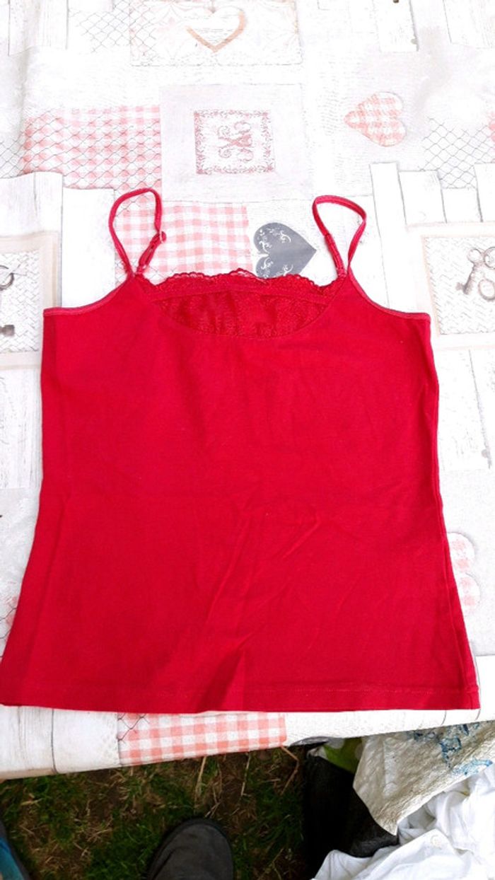 Top rouge t S