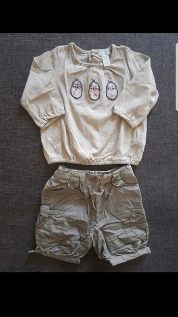 Ensemble 2 pièces bébé fille 6 mois