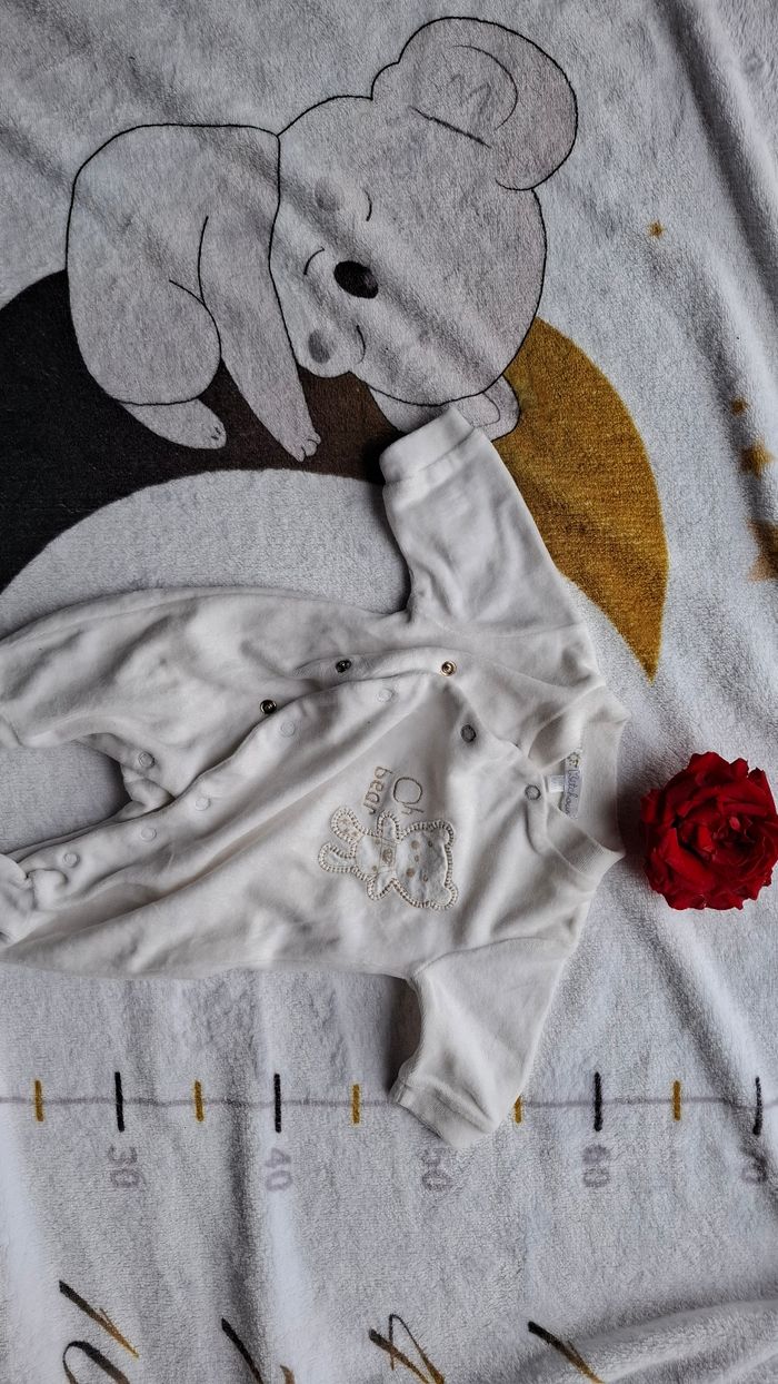 Pyjama mixte kitchoun blanc om/ 50 cm - photo numéro 1