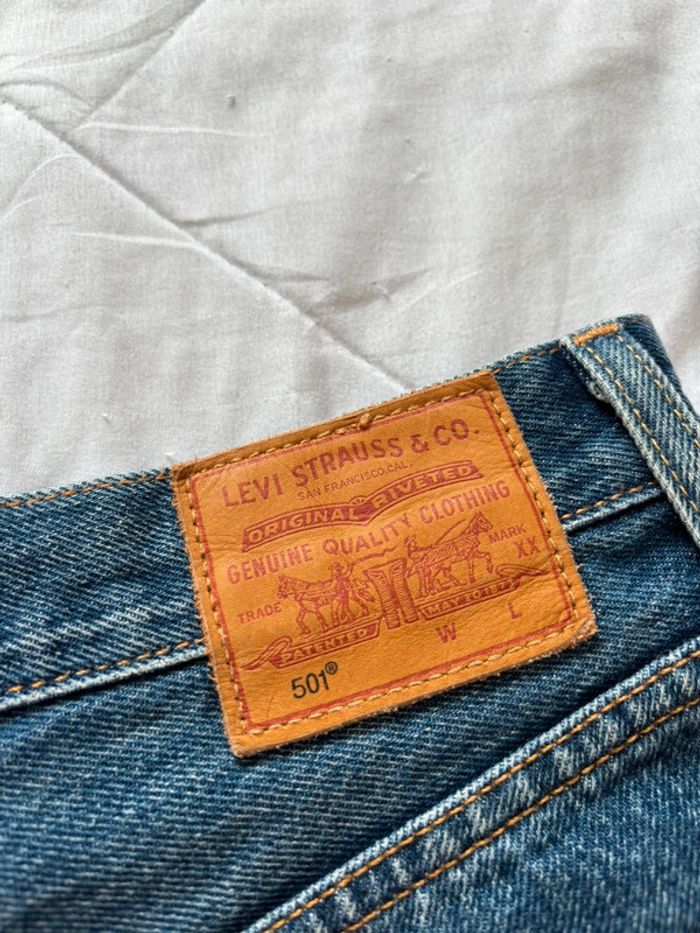 Short Levi’s 501 mini court bleu frange effiloché – taille haute style destroy Levi’s Premium L/40 - photo numéro 8