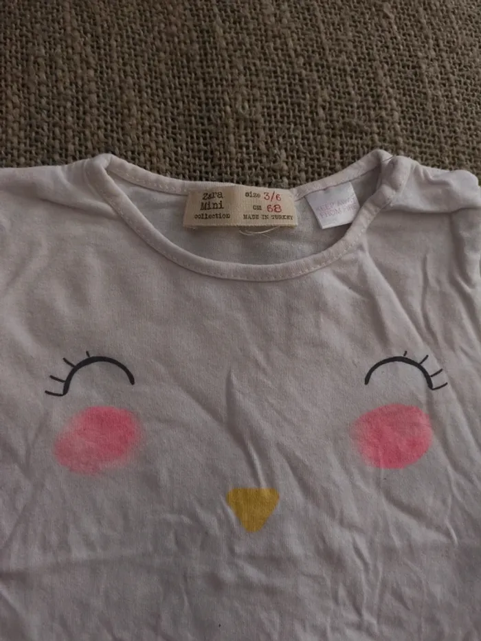 T-shirt fille 3/6 mois Zara excellent état - photo numéro 2