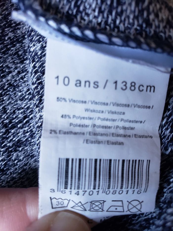 Gilet fin et léger gris chiné taille 10 ans - photo numéro 4