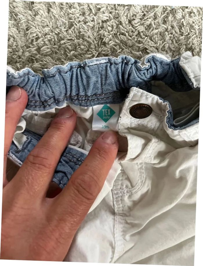 Pantalon blanc taille 18 mois marque Tex - photo numéro 3