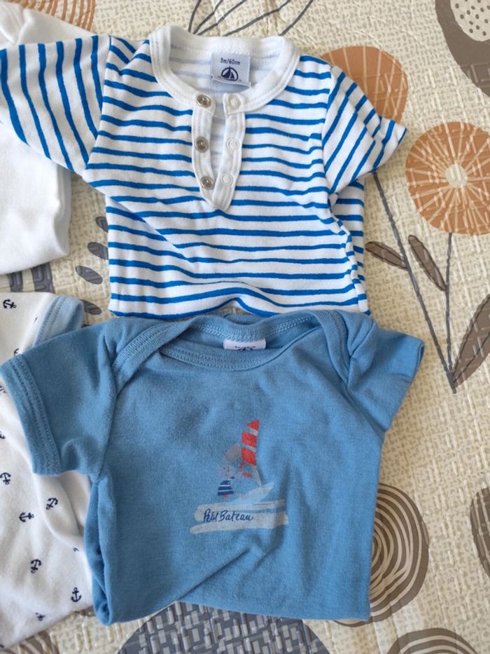 Lot de 6 bodies manches courtes petit bateau 3 mois - photo numéro 3