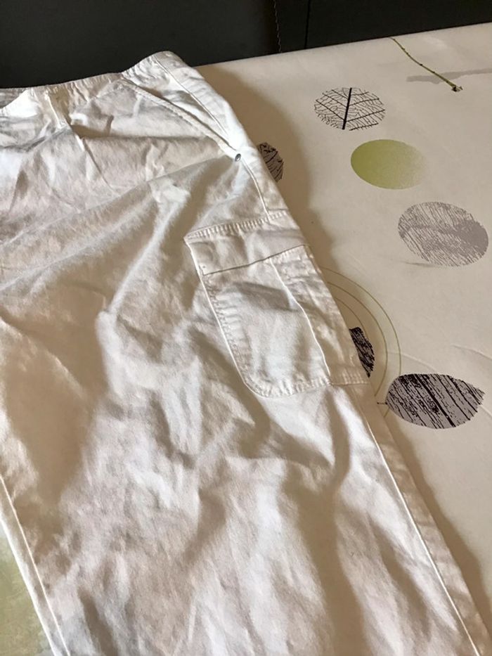 Pantalon blanc taille 46 marque Me&i en coton - photo numéro 4