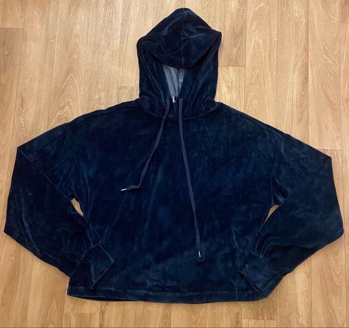 Sweat-shirt velours marine femme L/XL - photo numéro 5