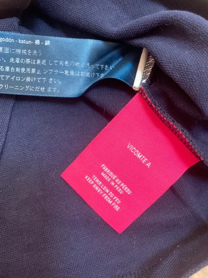 Polo bleu marine et rose Vicomte A taille 1 - photo numéro 4