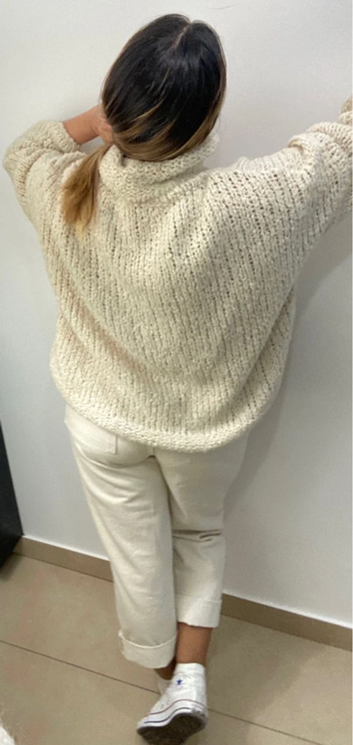 Superbe Pull Col Roulé Maille Distendu Taille Unique - photo numéro 10