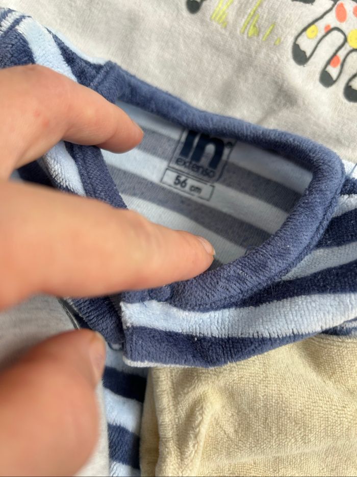 Lot de 6 pyjamas 1 pièces en velours bébé garçon 1 mois - photo numéro 4