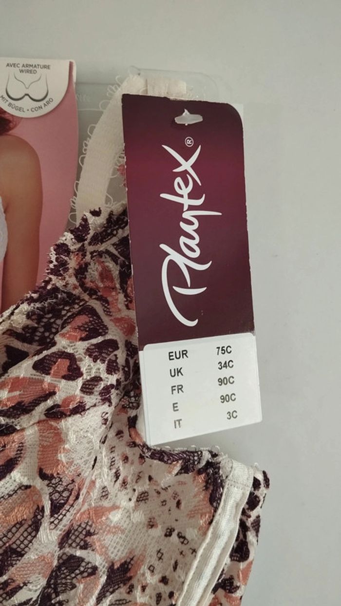 Soutien gorge Playtex taille 90c prune crème corail - photo numéro 6