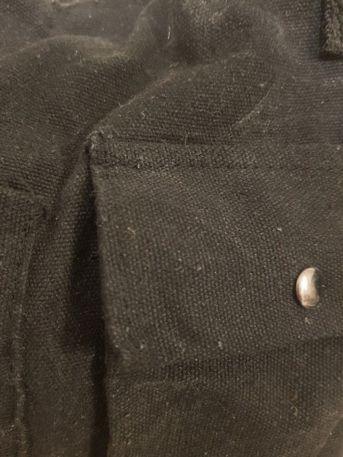 sac besace / à main / à bandoulière / fourre-tout, grande capacité, en tissus / toile, noir - photo numéro 3