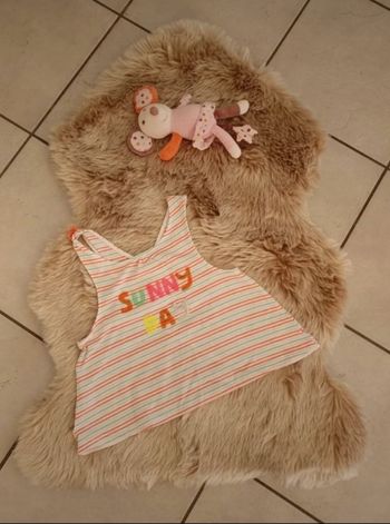 Débardeur orange blanc orchestra 10 ans