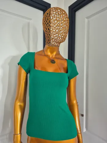 Tee-shirt Manches Courtes Vert Femme Taille S/36